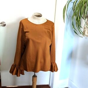 J. Crew winter garden top burnt caramel XL